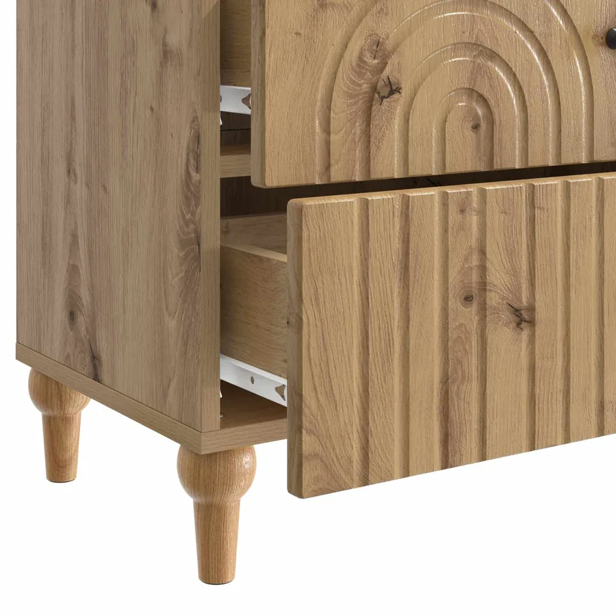 Cabinet de chevet Chêne artisanal 62 x 34,5 x 48 cm - 9