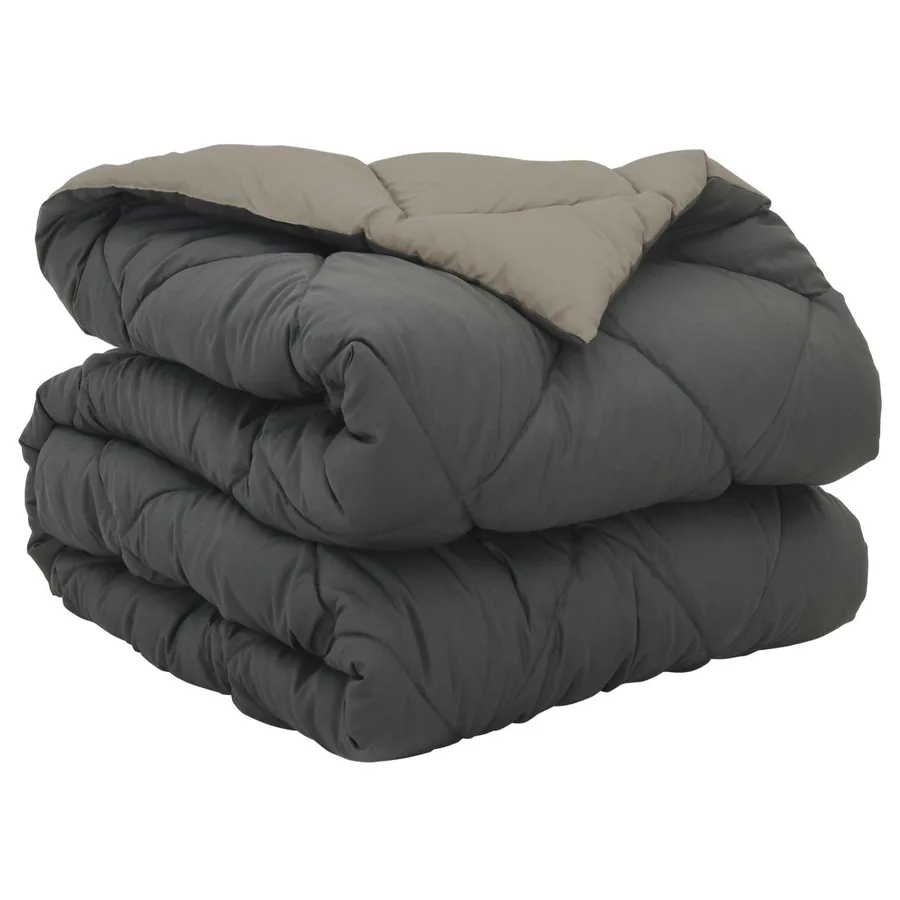 Duvet complet toute l'année Gris clair et anthracite Microfibre - 2