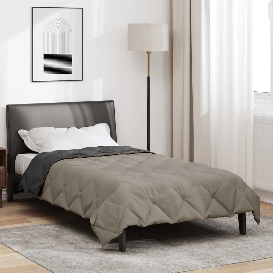 Duvet complet toute l'année Gris clair et anthracite Microfibre - 4