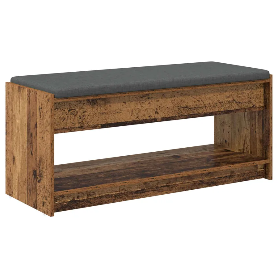 Banc d'entrée avec coussin Bois ancien 103 x 38 x 45 cm - 2