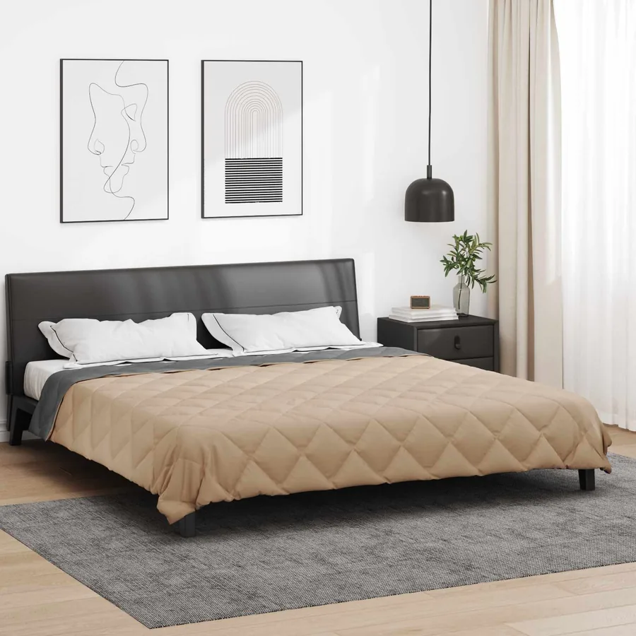 Duvet d'été simple Anthracite et Taupe 220 x 200 cm Microfibre - 4