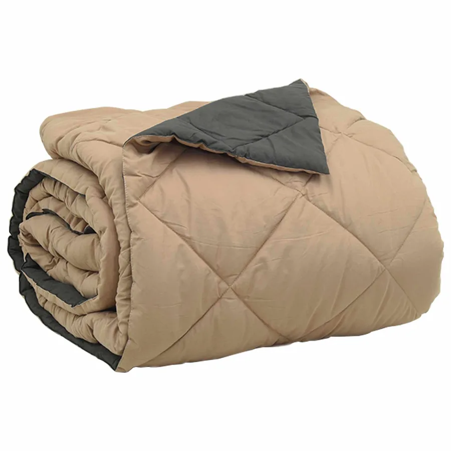 Duvet d'été simple Anthracite et Taupe 220 x 200 cm Microfibre - 5