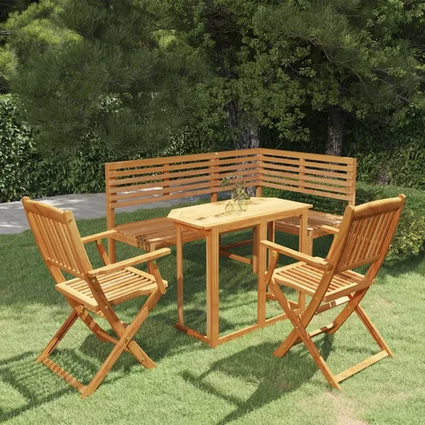 Ensemble de bistro 4 pcs Bois d'acacia solide