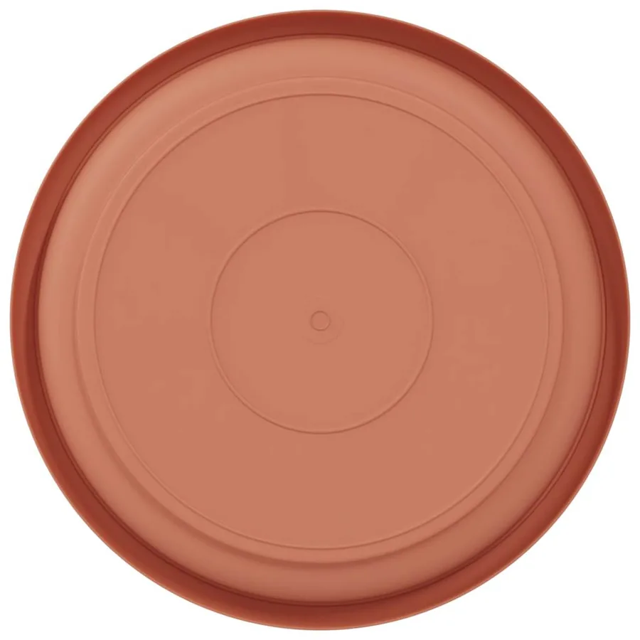 Plateau à fleurs rond 6 pcs Rouge brique Ø 14 x 2 cm Plastique - 6