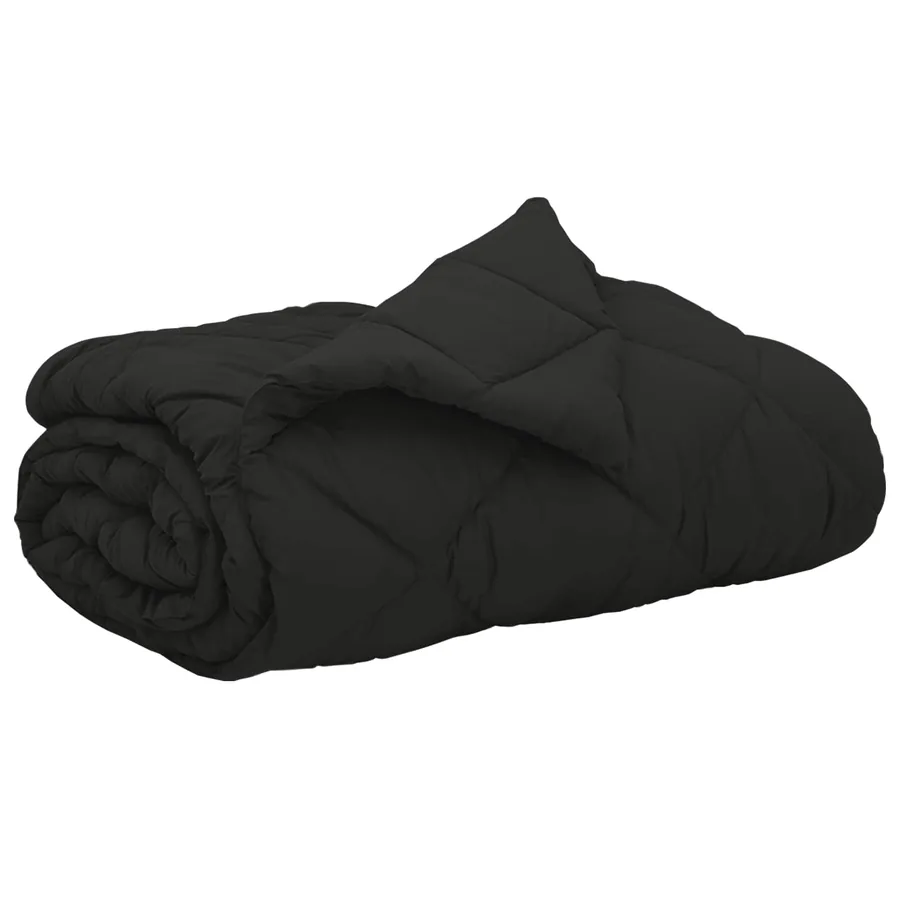 Duvet d'été simple Noir 220 x 200 cm Microfibre - 2
