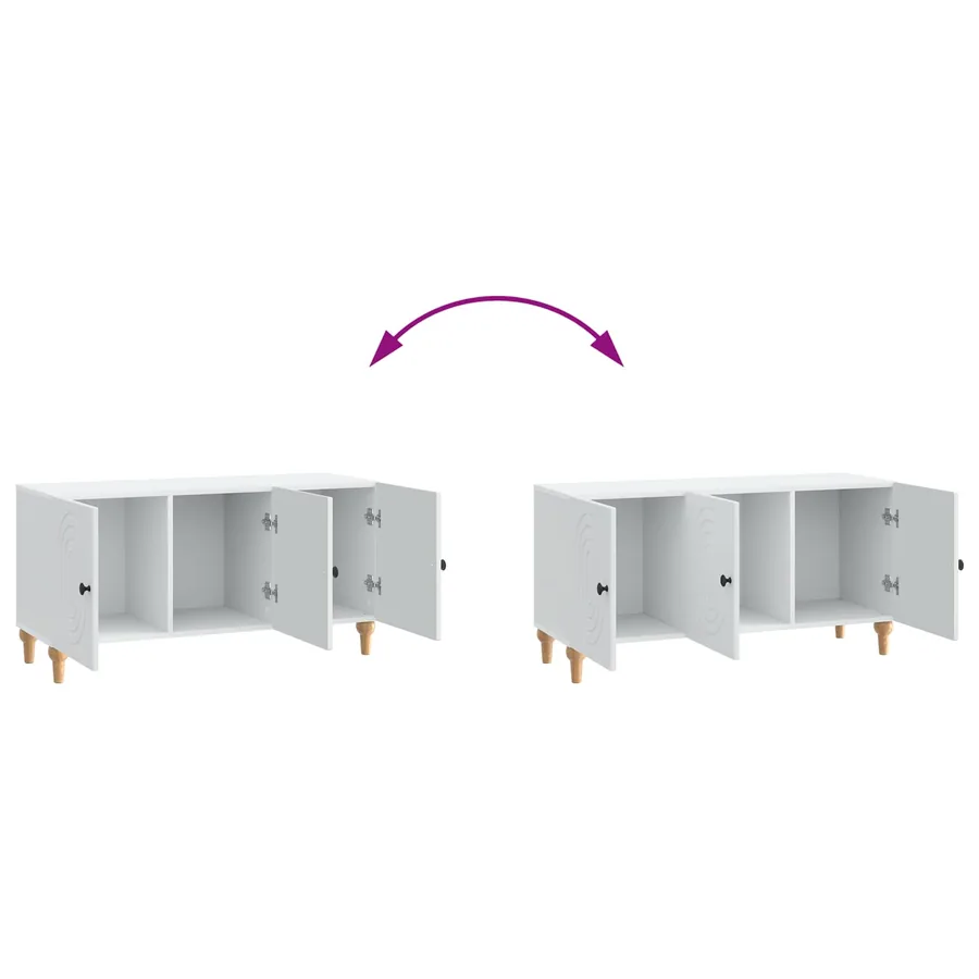 Meuble TV Blanc 99 x 34,5 x 50 cm Bois d'ingénierie - 11