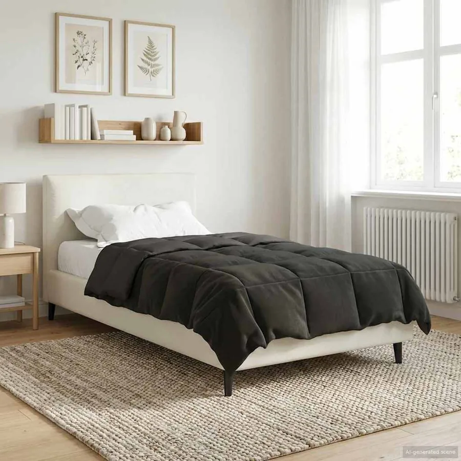 Duvet complet toute l'année Anthracite 155 x 220 cm Microfibre - 4
