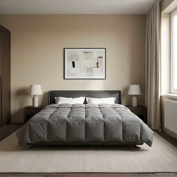 Duvet d'été simple Matelassé Gris clair 240 x 260 cm Microfibre