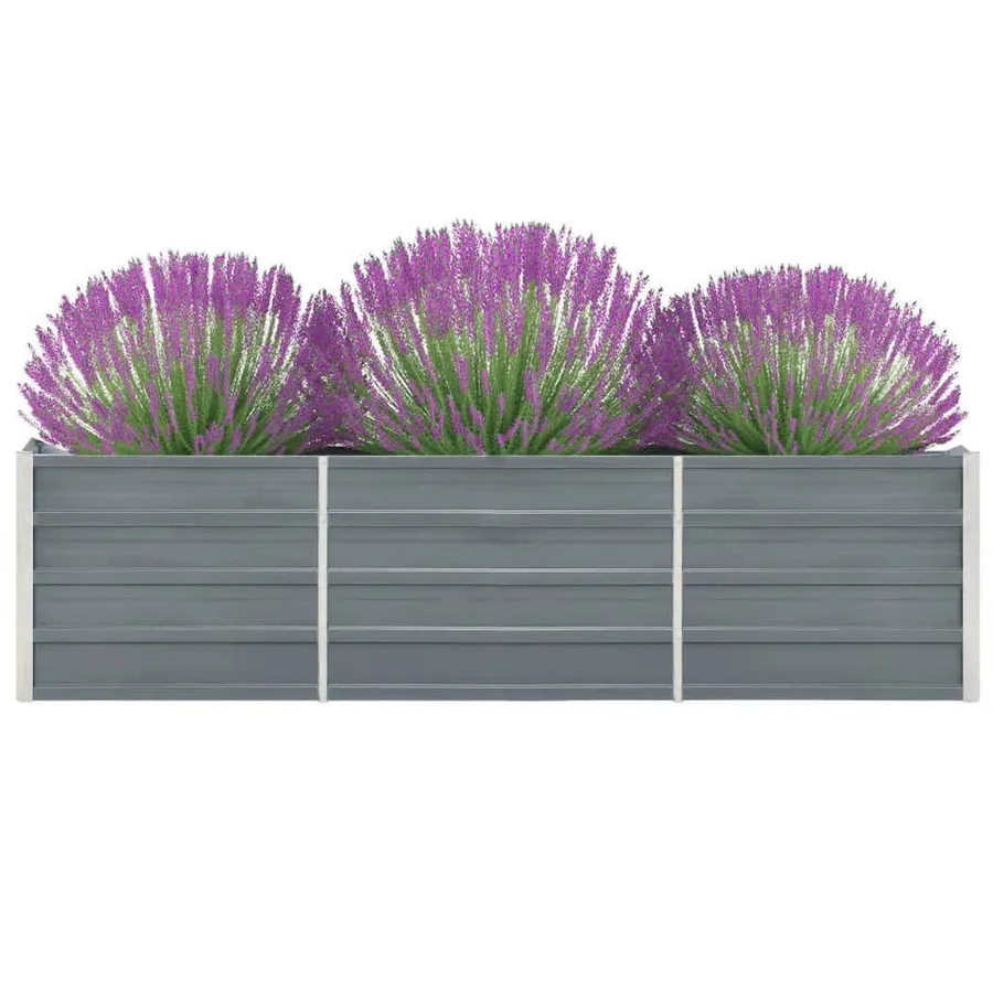 Jardinière surélevée acier galvanisé 240x40x45 cm gris - 2