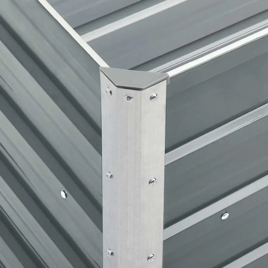 Jardinière surélevée acier galvanisé 240x40x45 cm gris - 5