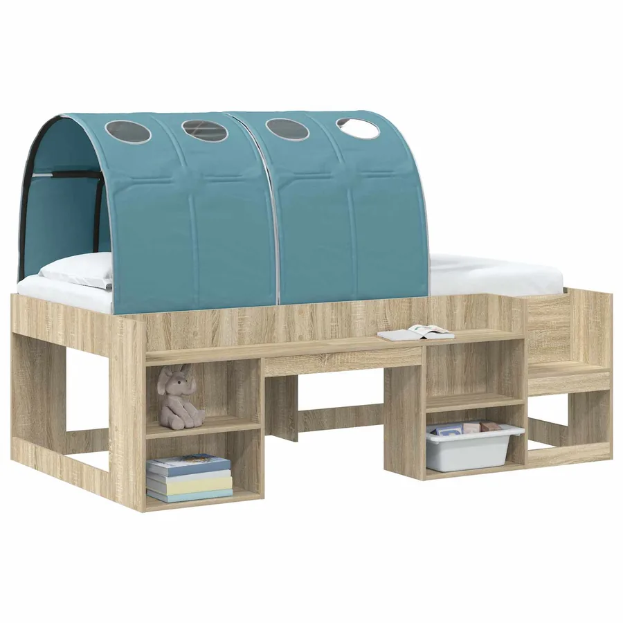 Tunnel de lit 2 pcs Bleu clair 211 x 67,5 x 2 cm Polyester - 3