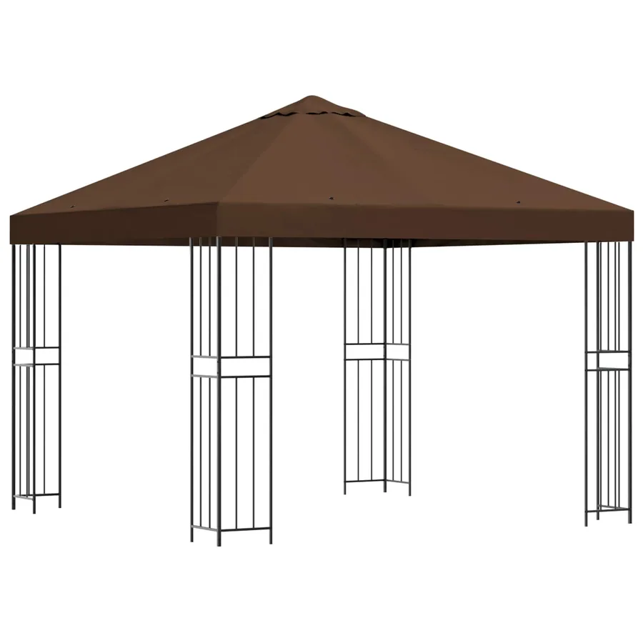 Pavillon 3 x 3 m Marron Polyester et Acier 190 gsm - 2