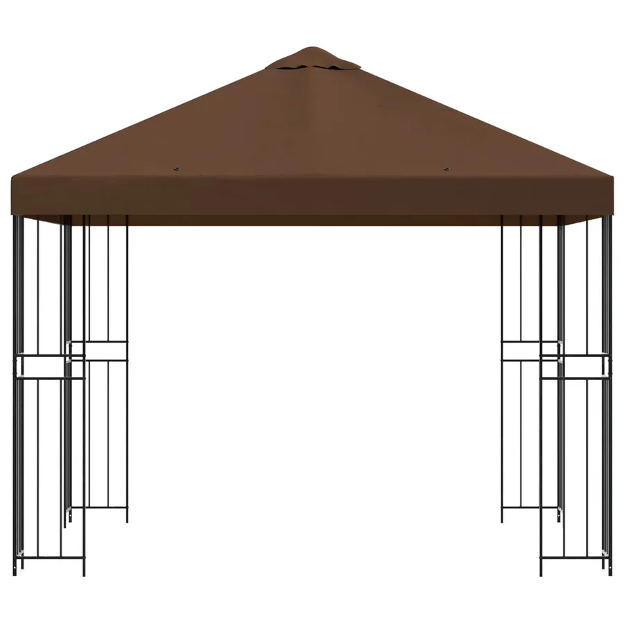 Pavillon 3 x 3 m Marron Polyester et Acier 190 gsm - 3