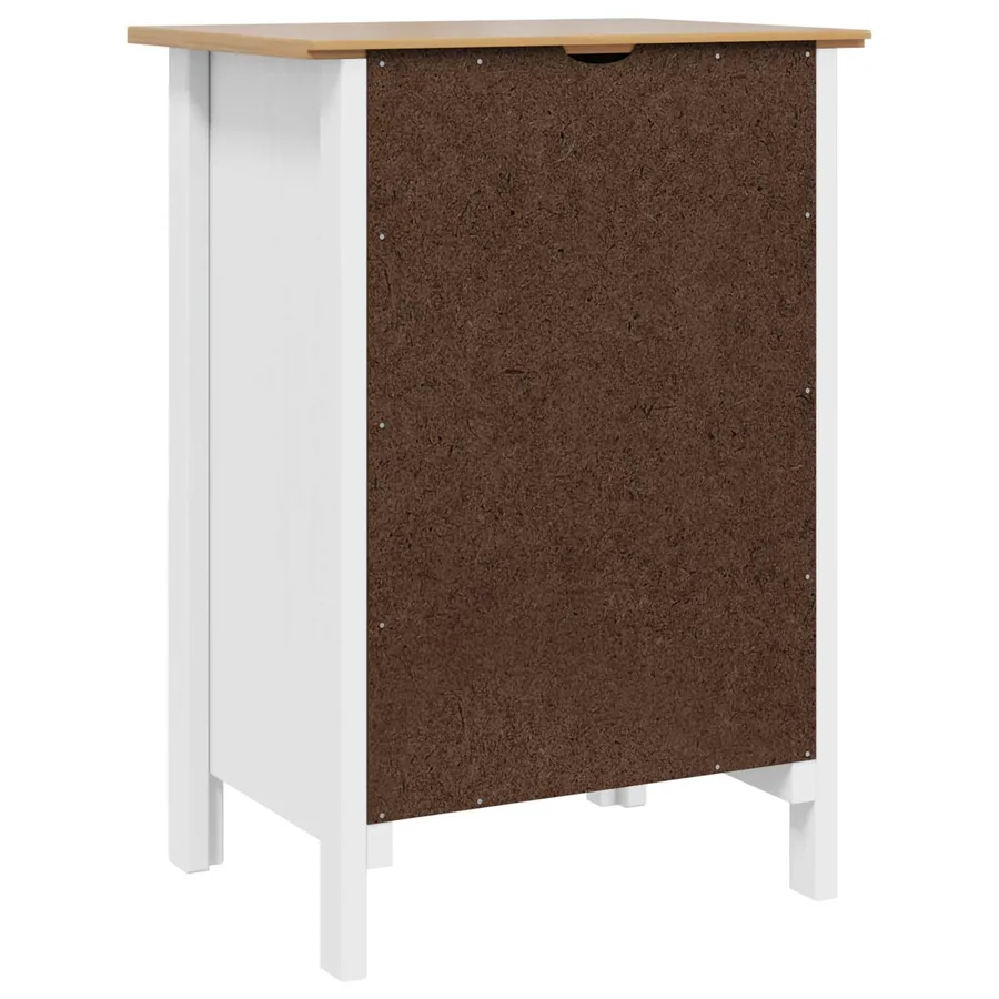 Cabinet de chevet HILL Blanc et marron miel 46 x 35 x 65 cm - 7