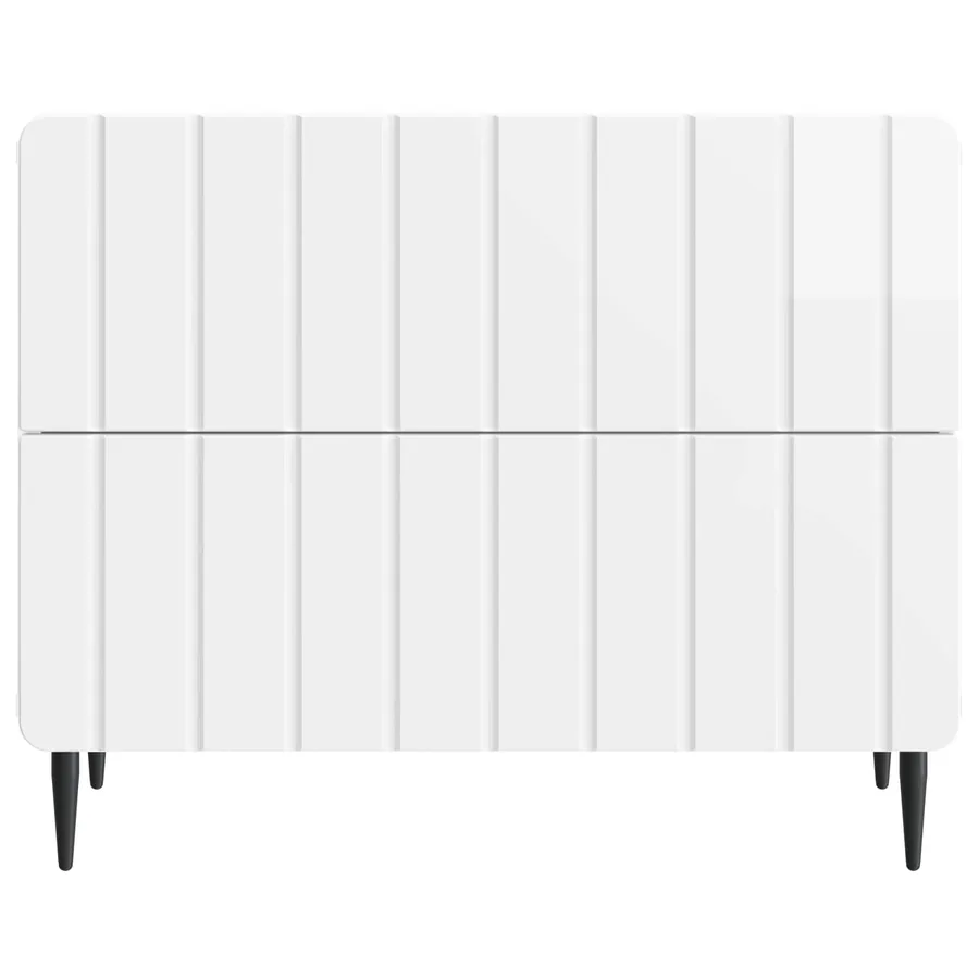 Cabinet de chevet Blanc brillant 62 x 34,5 x 49,5 cm - 5