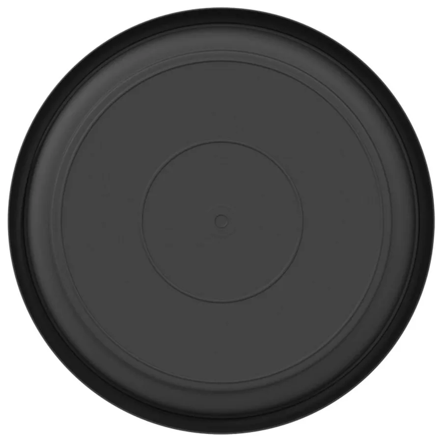 Plateau à fleurs rond 6 pcs Noir Ø 19 x 2 cm Plastique - 6