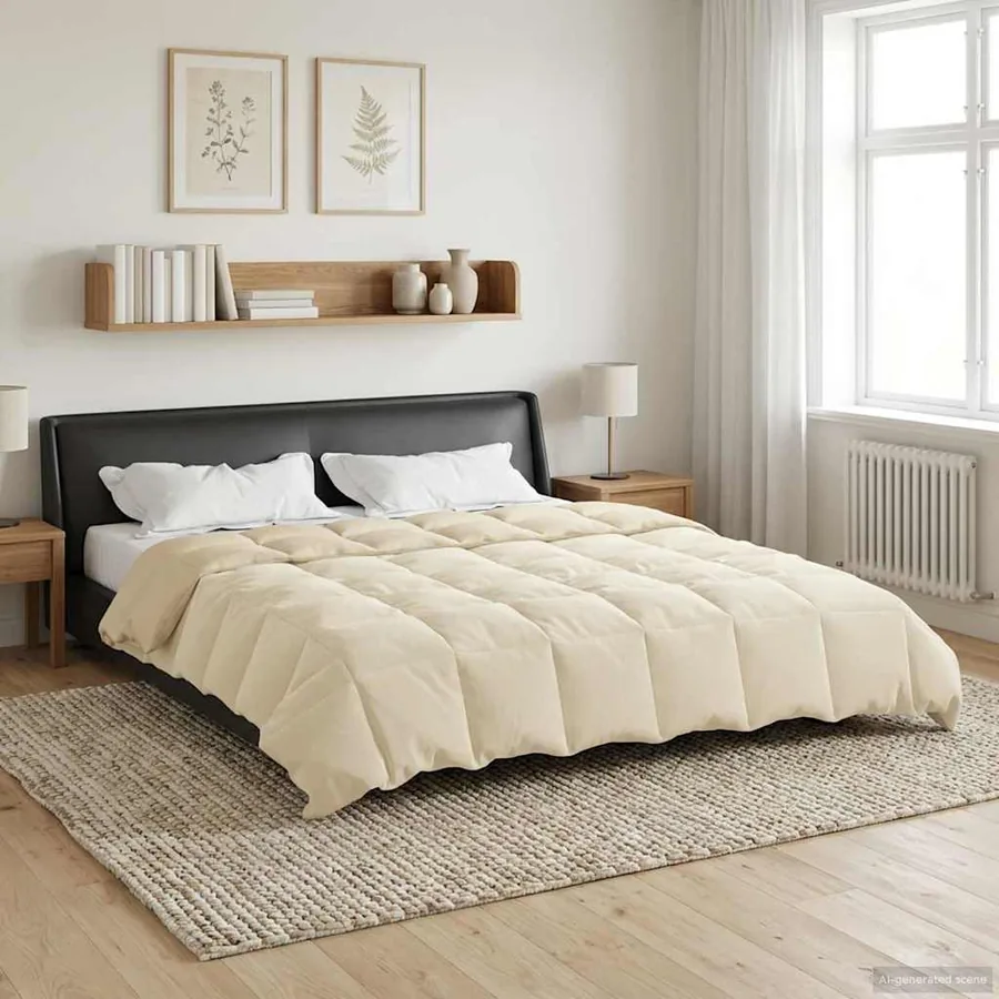 Duvet complet toute l'année Crème 220 x 260 cm Microfibre - 4