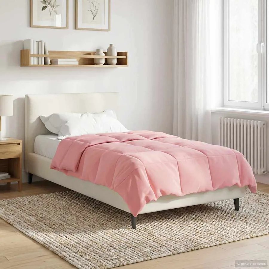 Duvet complet toute l'année Rose 140 x 220 cm Microfibre
