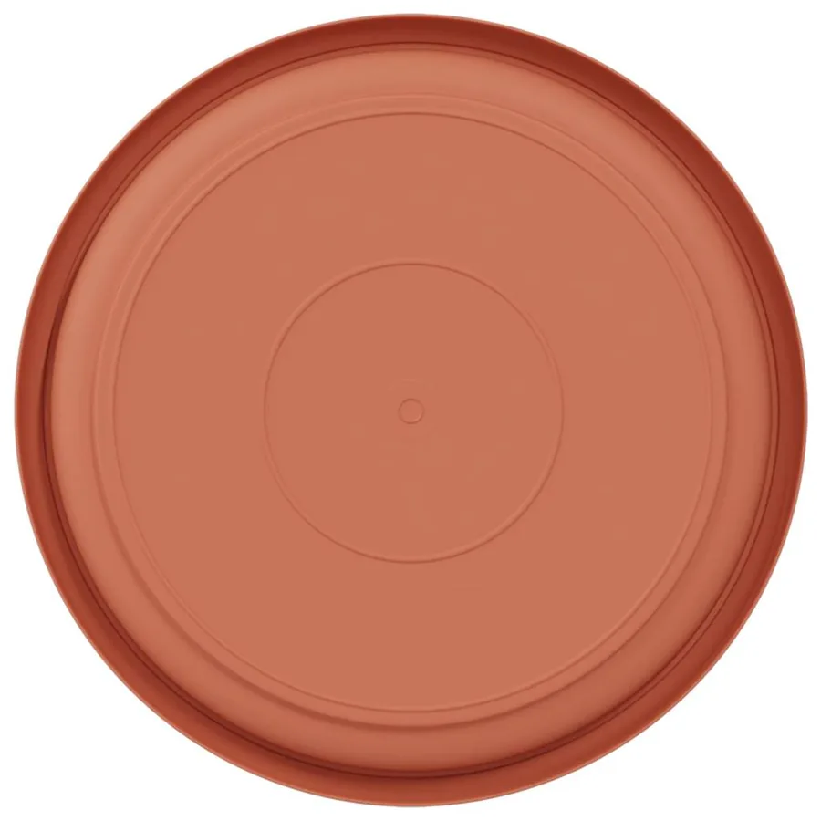 Plateau à fleurs rond 6 pcs Rouge brique Ø 19 x 2 cm Plastique - 6