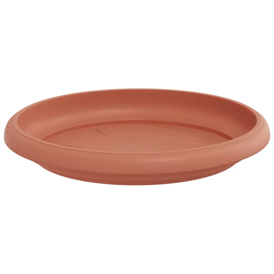 Plateau à fleurs rond 24 pcs Rouge brique Ø 14 x 2 cm Plastique - 5