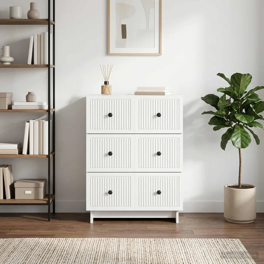 Armoire à tiroirs Blanc 66 x 34,5 x 90 cm Bois d'ingénierie - 4