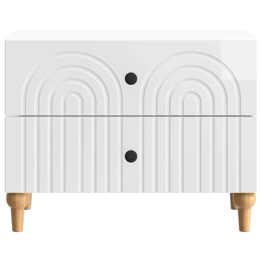 Cabinet de chevet avec tiroir Blanc brillant 62 x 34,5 x 48 cm - 5