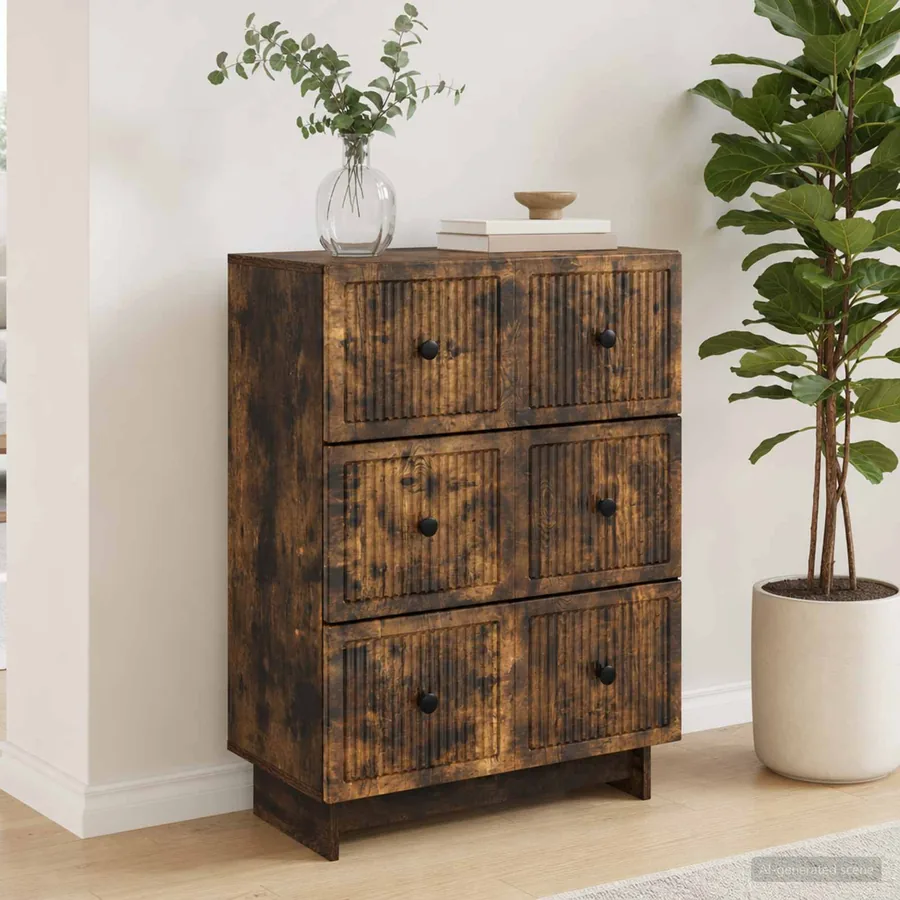 Armoire à tiroirs Chêne fumé 66 x 34,5 x 90 cm