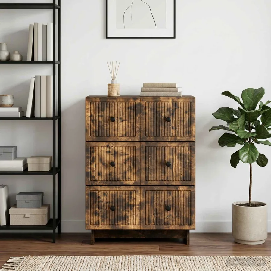 Armoire à tiroirs Chêne fumé 66 x 34,5 x 90 cm - 4