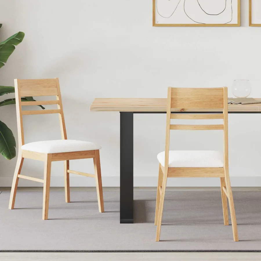 Chaises de salle à manger 2 pcs Naturel 43 x 54 x 89 cm