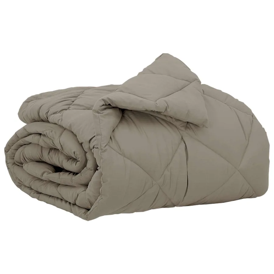 Duvet complet toute l'année Gris clair 135 x 220 cm Microfibre - 2