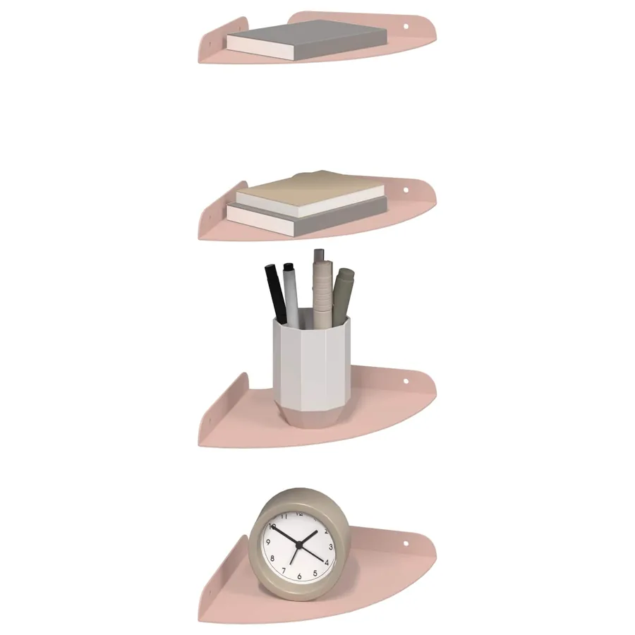 Étagère flottante avec étagère 4 pcs Rose 18 x 18 x 2 cm - 3