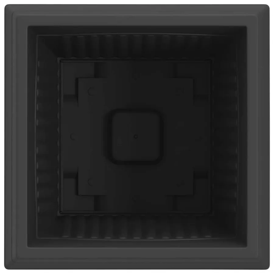 Pot de Fleurs Carré 24 pcs Noir 43 x 43 x 33,5 cm Plastique - 7