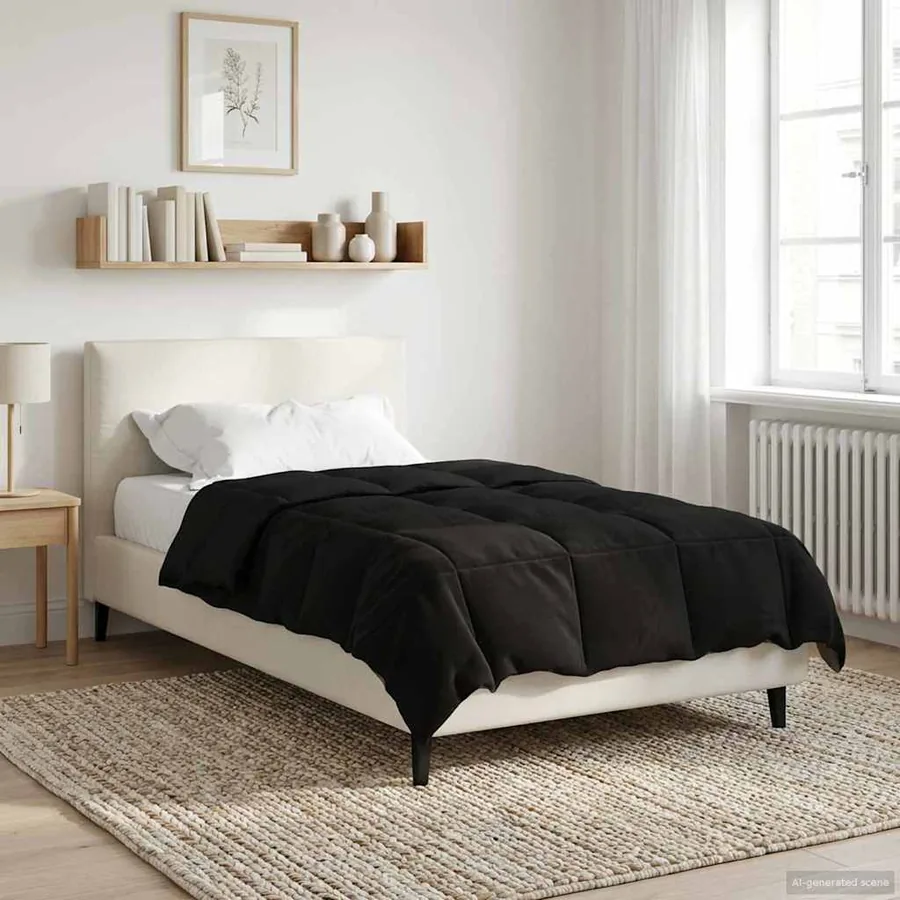 Duvet d'hiver Matelassé Noir 155 x 200 cm Microfibre - 4