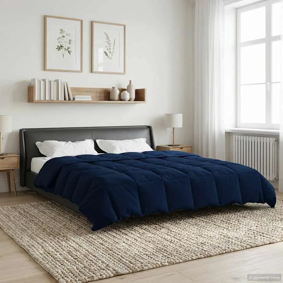Duvet d'hiver Matelassé Bleu foncé 200 x 220 cm Microfibre