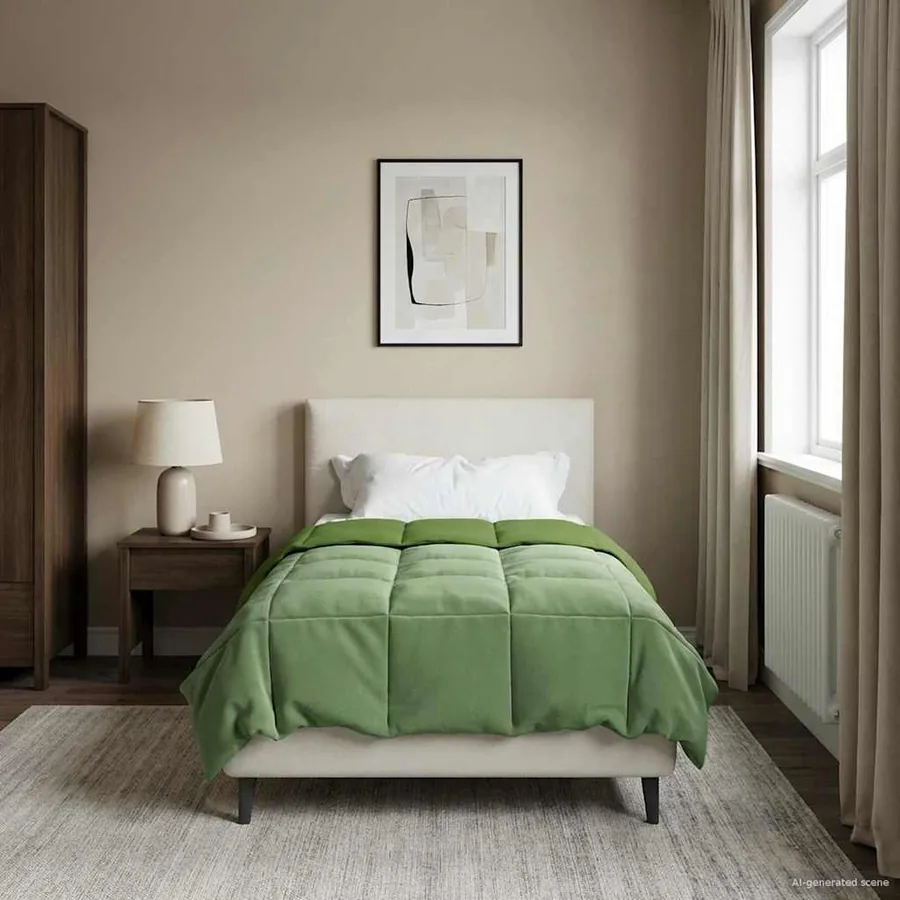 Duvet d'hiver Matelassé Vert 140 x 200 cm Microfibre