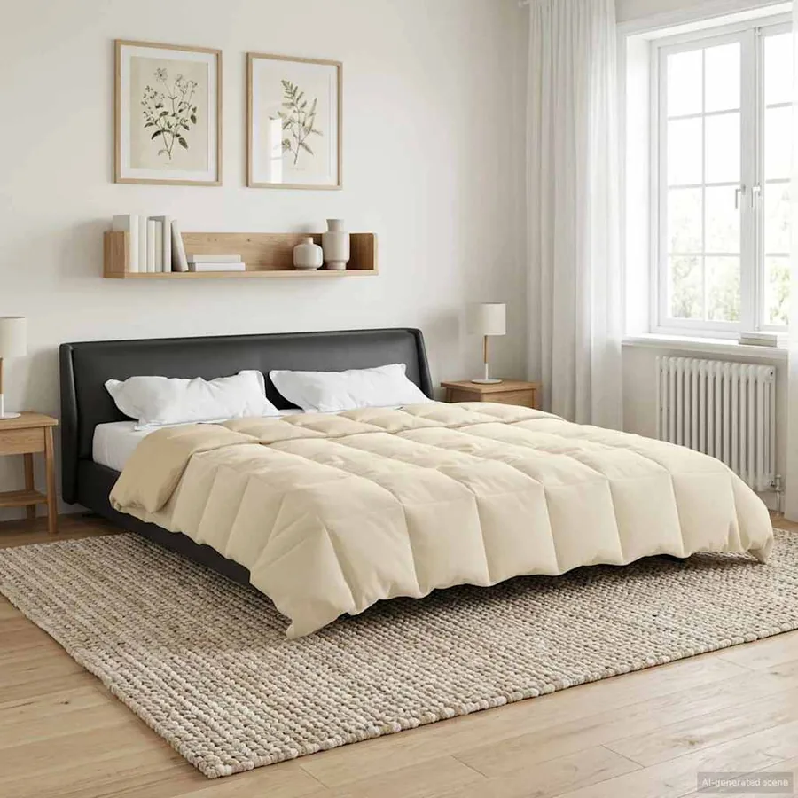 Duvet d'hiver Matelassé Crème 200 x 200 cm Microfibre - 4