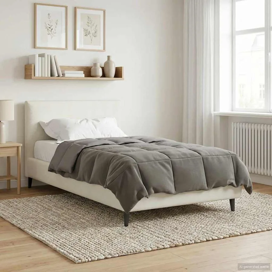 Duvet d'hiver Matelassé Gris clair 140 x 220 cm Microfibre - 4