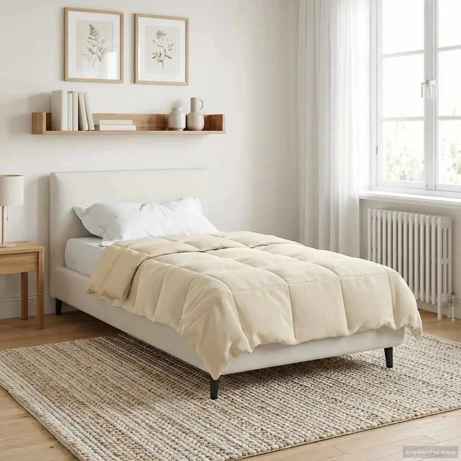 Duvet complet toute l'année Crème 140 x 220 cm Microfibre - 4