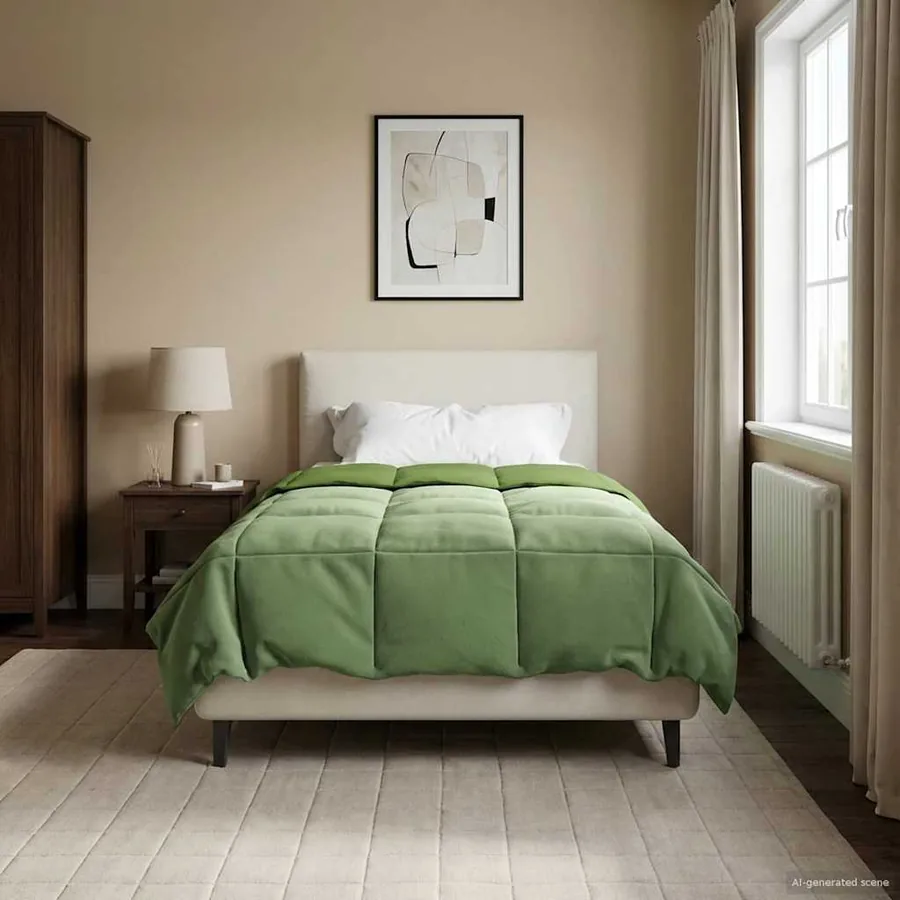 Duvet complet toute l'année Vert 140 x 200 cm Microfibre