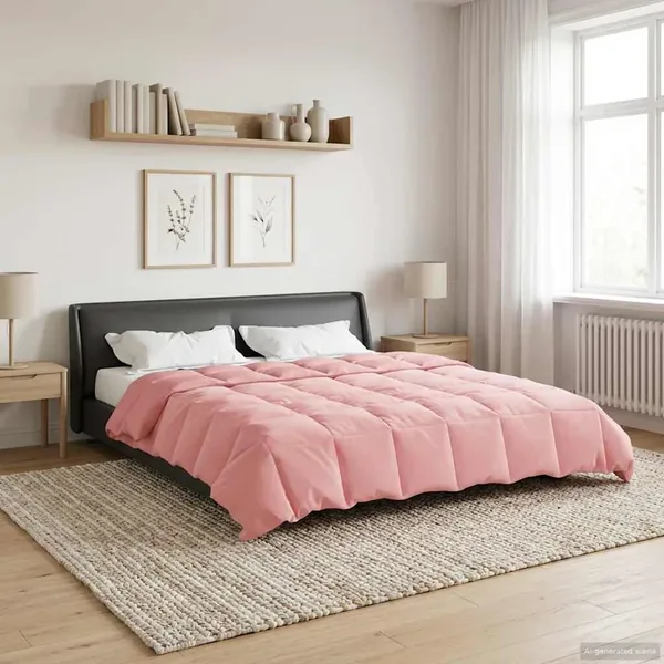 Duvet complet toute l'année Rose 200 x 220 cm Microfibre