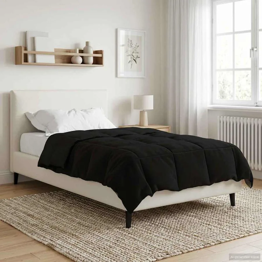 Duvet d'hiver Matelassé Noir 140 x 220 cm Microfibre - 4
