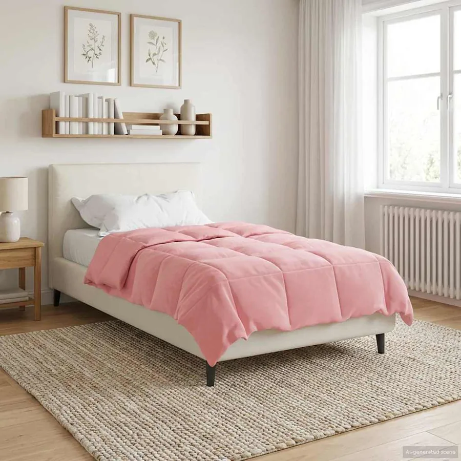 Duvet complet toute l'année Rose 155 x 200 cm Microfibre