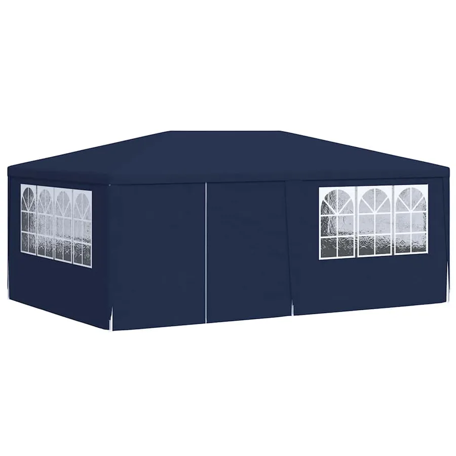 Tente de réception avec parois latérales 4x6 m Bleu 90 g/m² - 3