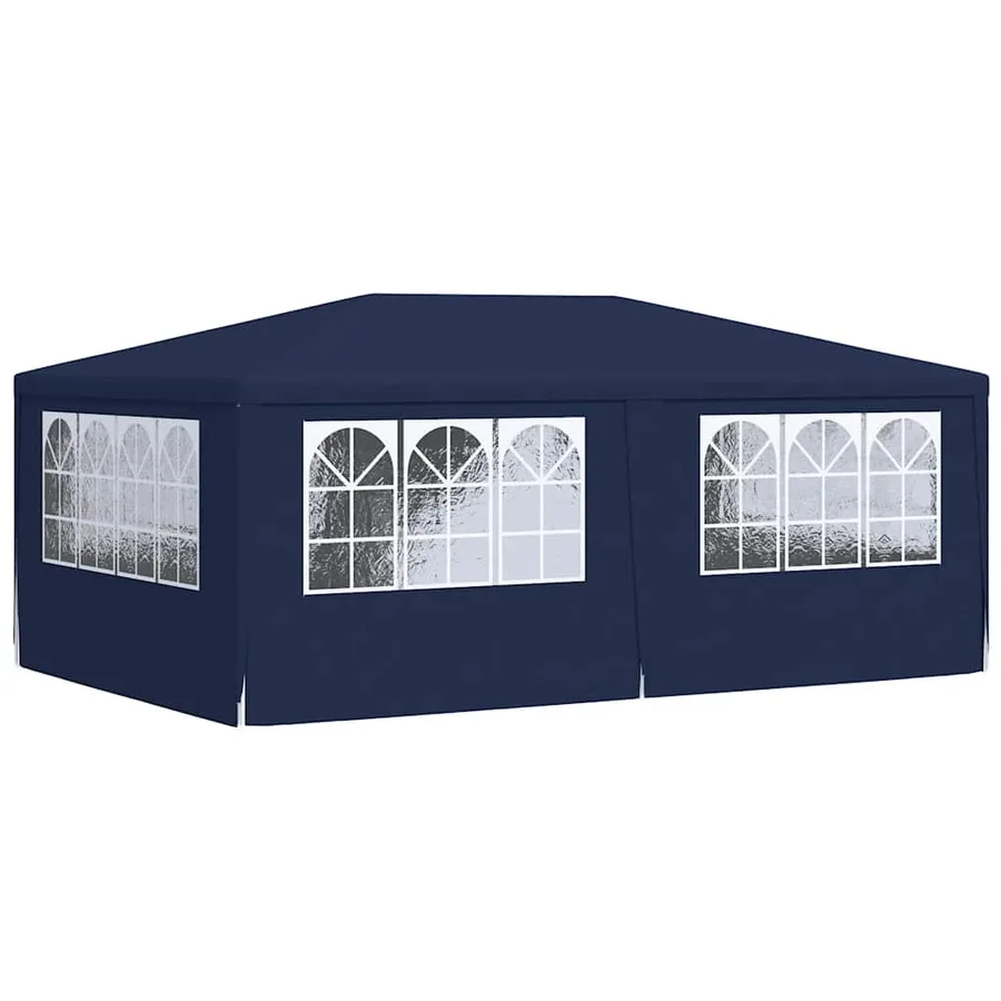 Tente de réception avec parois latérales 4x6 m Bleu 90 g/m² - 6