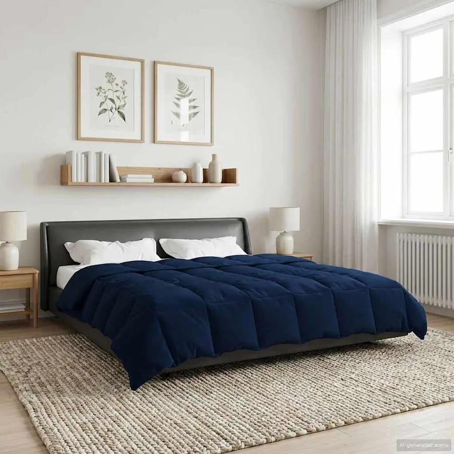Duvet d'hiver Matelassé Bleu foncé 200 x 200 cm Microfibre