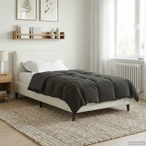Duvet complet toute l'année Anthracite 135 x 200 cm Microfibre