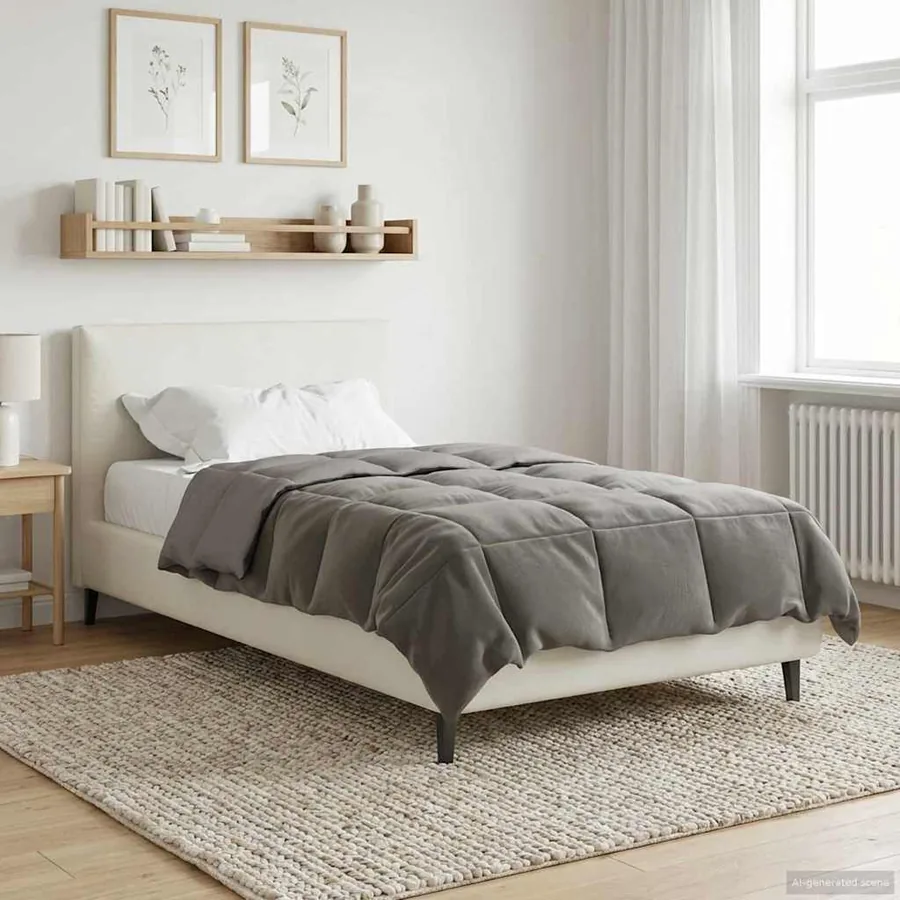 Duvet d'été simple Matelassé Gris clair 140 x 220 cm Microfibre