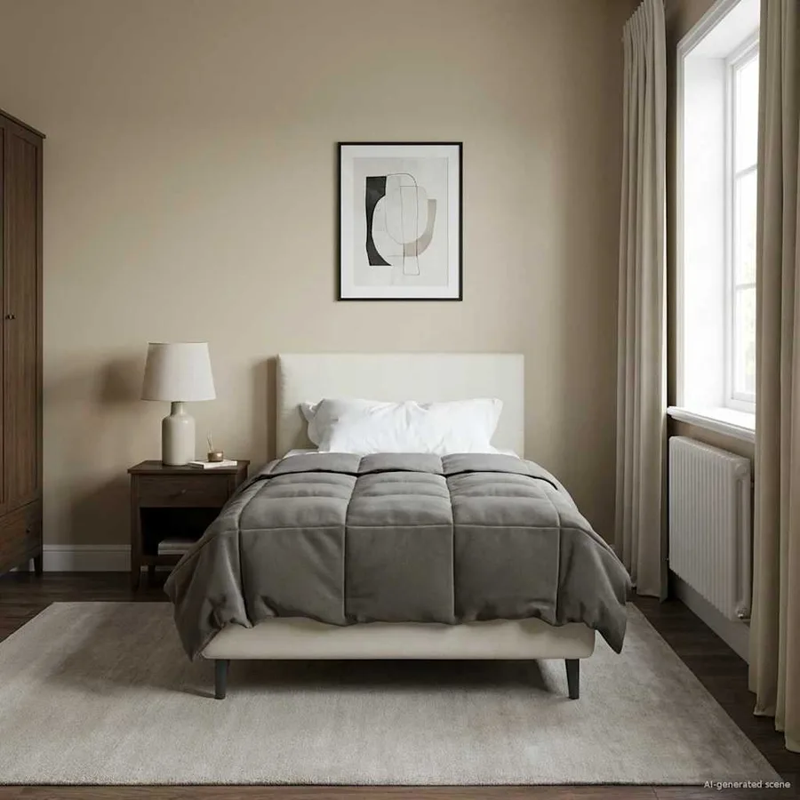 Duvet d'été simple Matelassé Gris clair 140 x 220 cm Microfibre - 4
