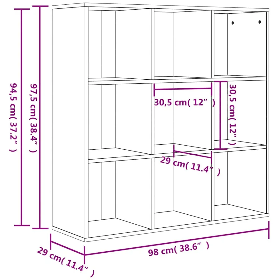 Bibliothèque chêne sonoma 98x29x97,5 cm bois d'ingénierie - 7