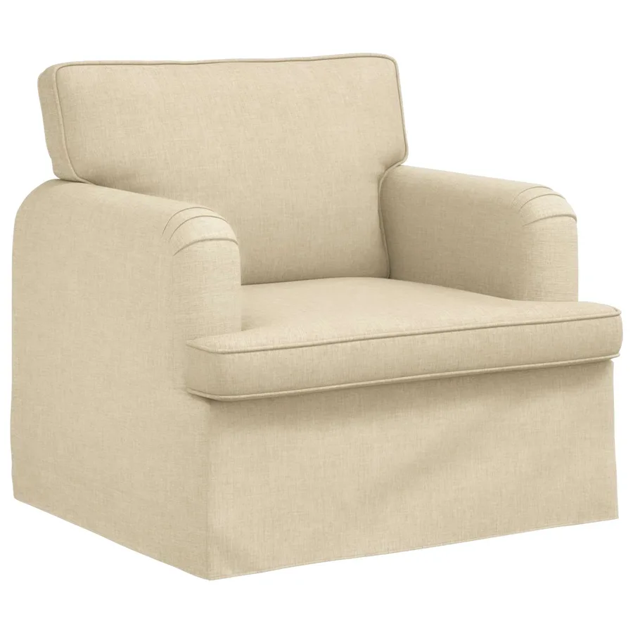 Ensemble de Canapés 2 pcs Crème 162 x 80 x 85 cm tissu - 4